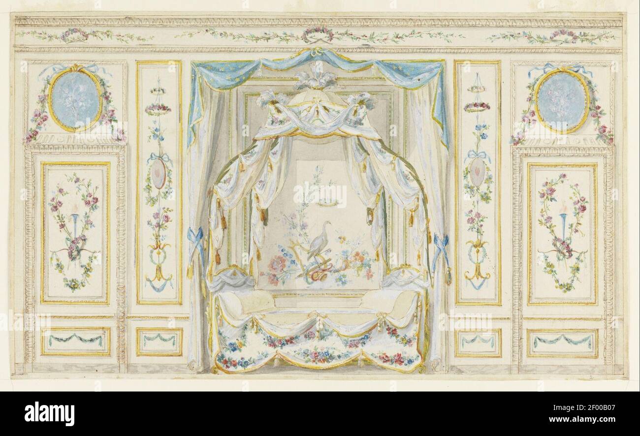 Pierre Ranson - Wall Elevation of a Bedroom Alcove Stock Photo - Alamy