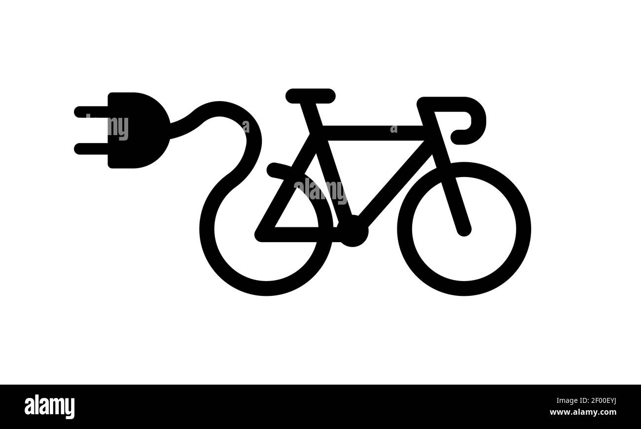 Electric bike icon. Vector on isolated white background. EPS 10. Stock Vector