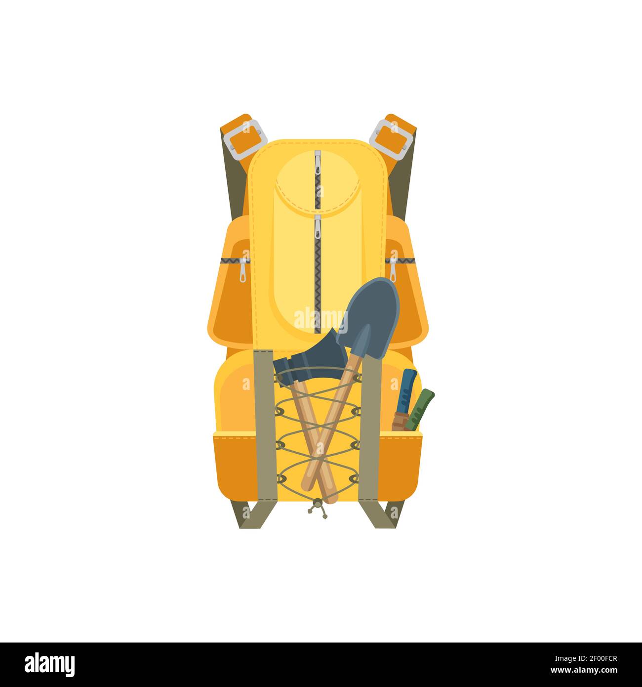 Vector Set Of Hiking Accessories Stock Illustration - Download Image Now -  Backpack, Cartoon, Hiking - iStock