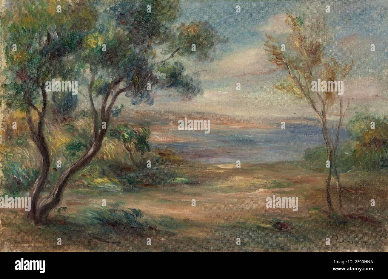 Tableau Encadré Auguste Renoir - 'Enfants Au Bord De La Mer à Guernesey', Impression Giclée Sur Toile