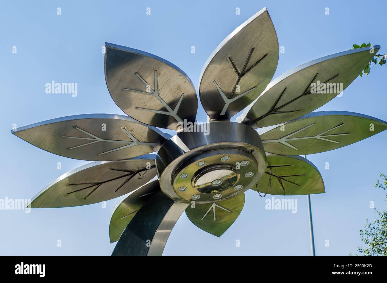 Flower shape Solar Light for future Stock Photo