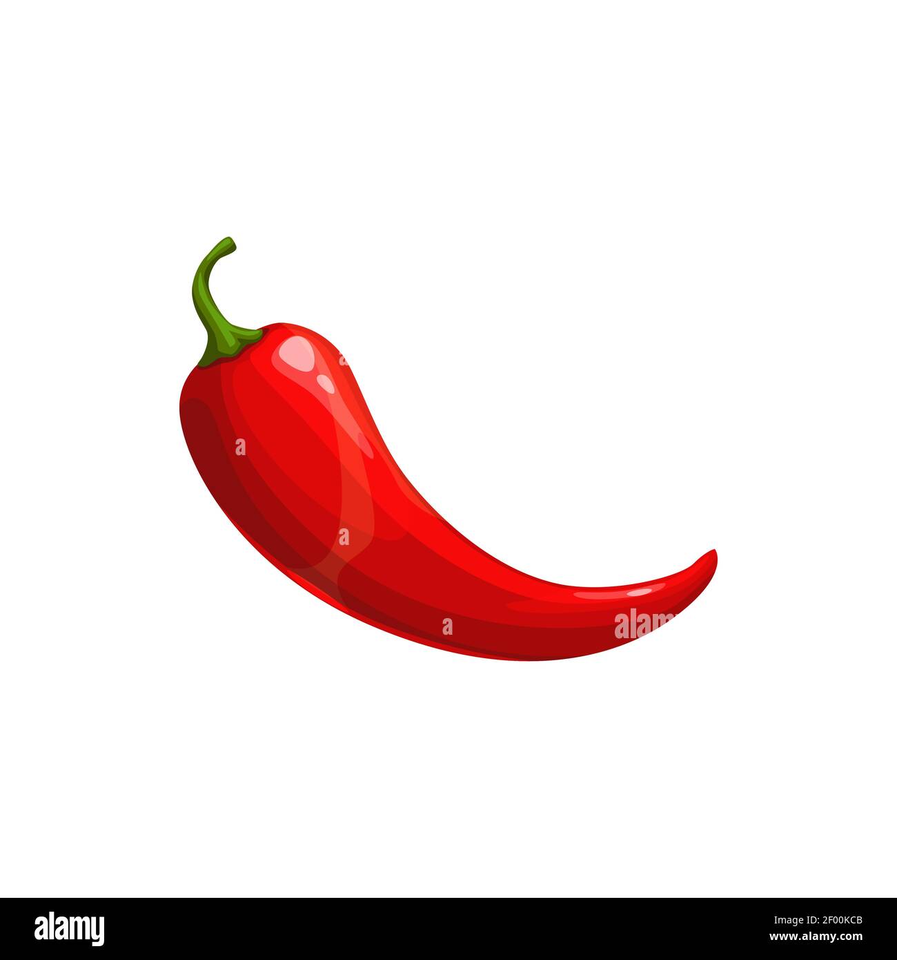 Cayenne long pepper isolated spicy red chili realistic icon. Vector Nahuatl chilli, Thai pepper or African birdseye. Cayenne long chilli, spicy vegeta Stock Vector