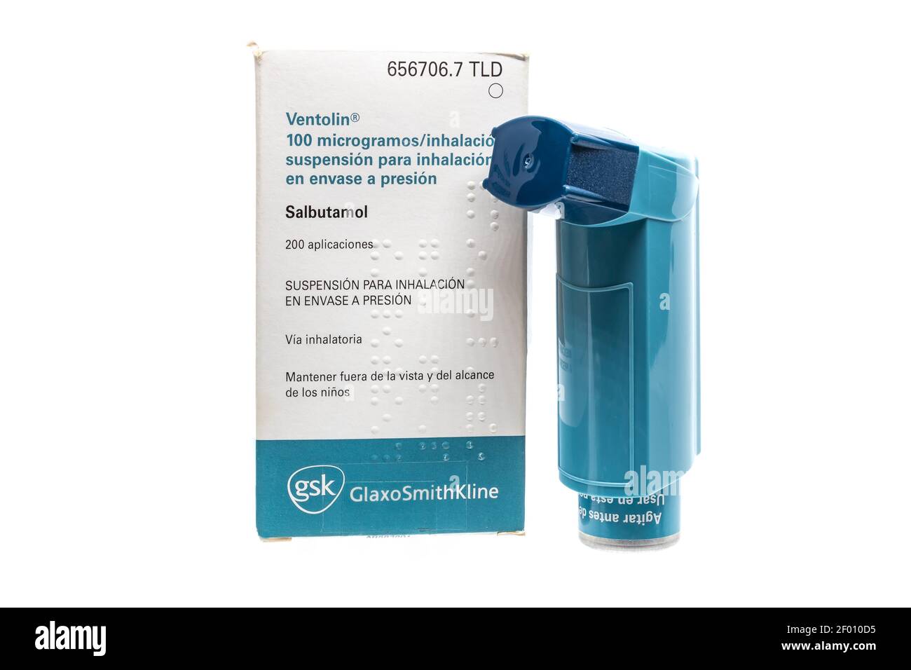 Huelva, Spain - March 6, 2021: Spanish box of Salbutamol, also known as  albuterol, marketed as Ventolin among other brand names, is a medication  that Stock Photo - Alamy