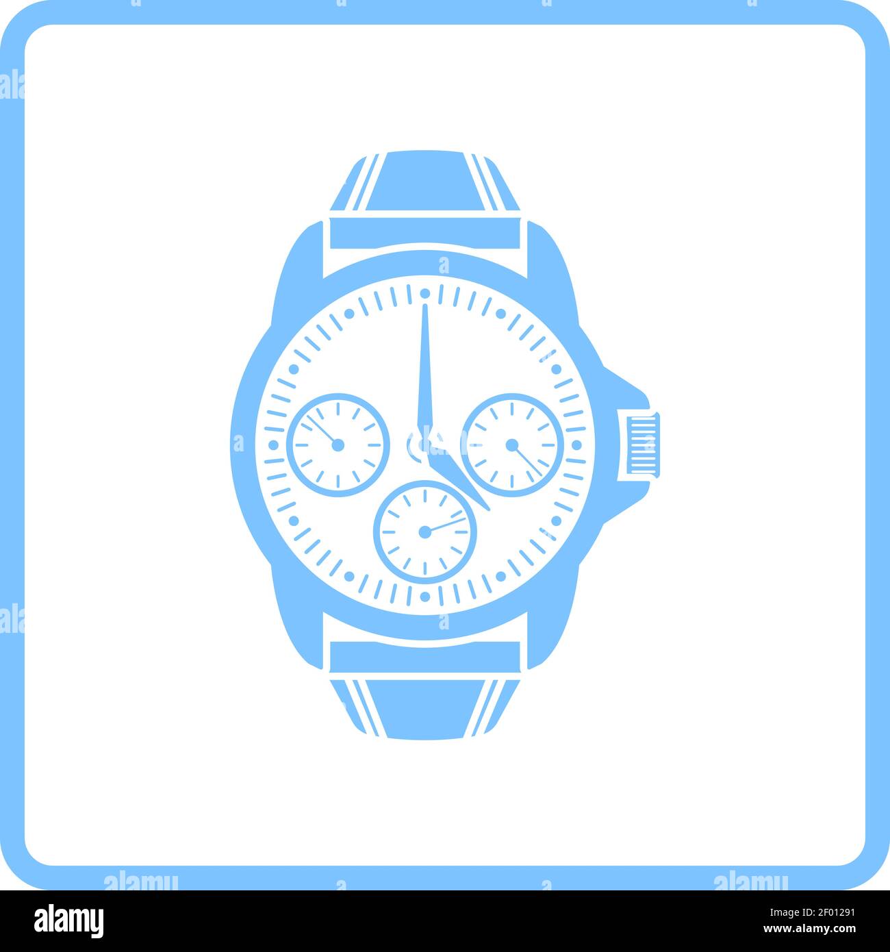 Business Watch Icon. Blue Frame Design. Vector Illustration Stock ...
