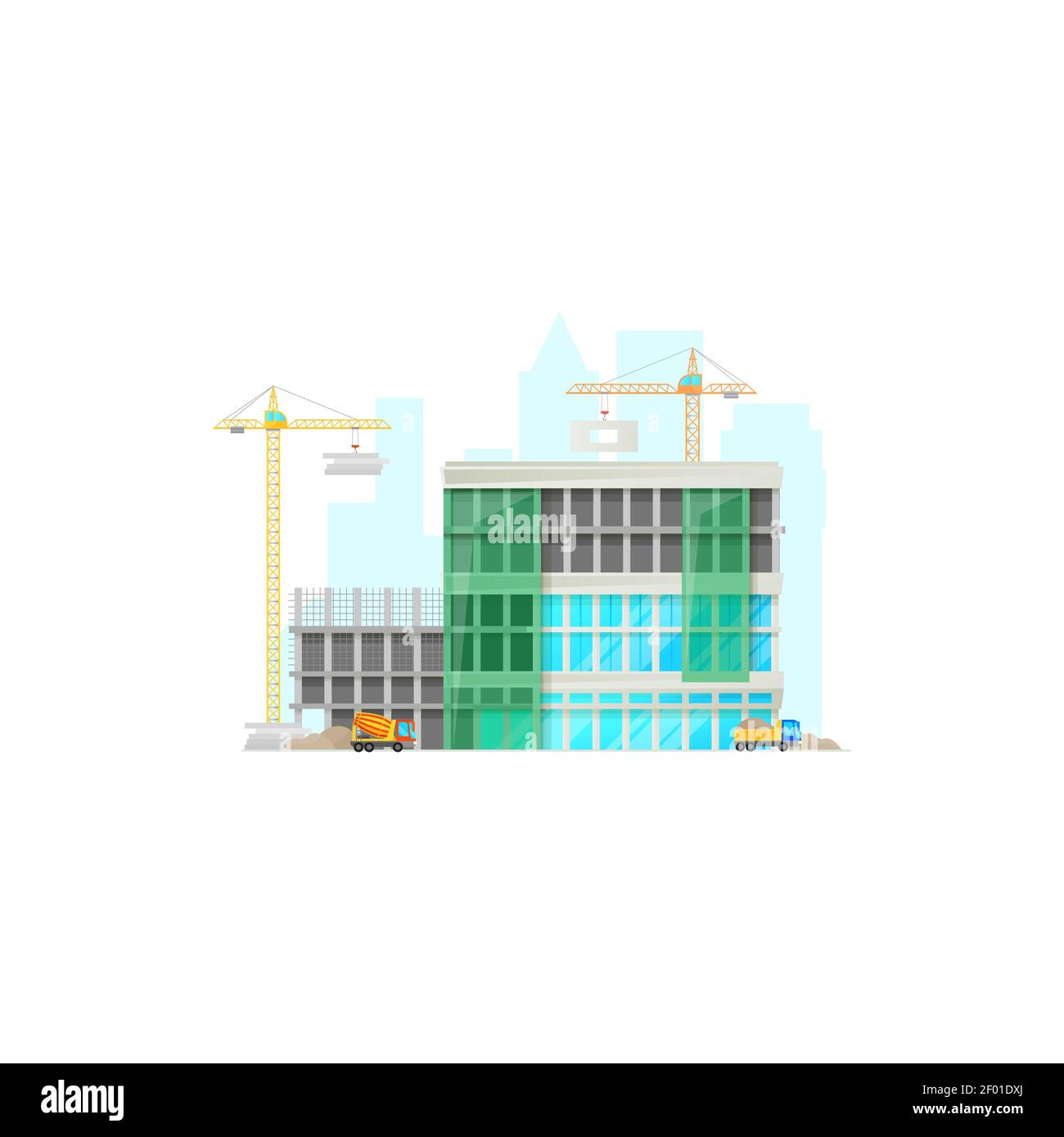 Construction business office, multistory building, city mall business ...