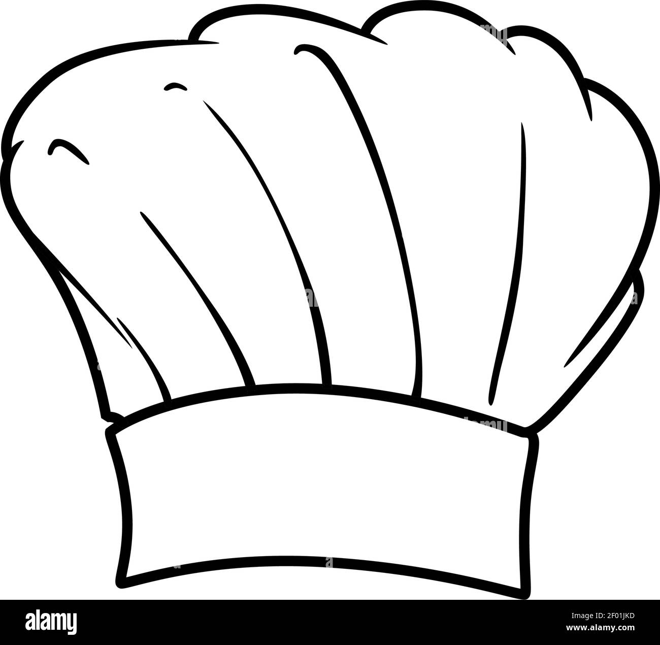 Baker hat isolated outline icon. Vector linear chefs cap, kitchener
