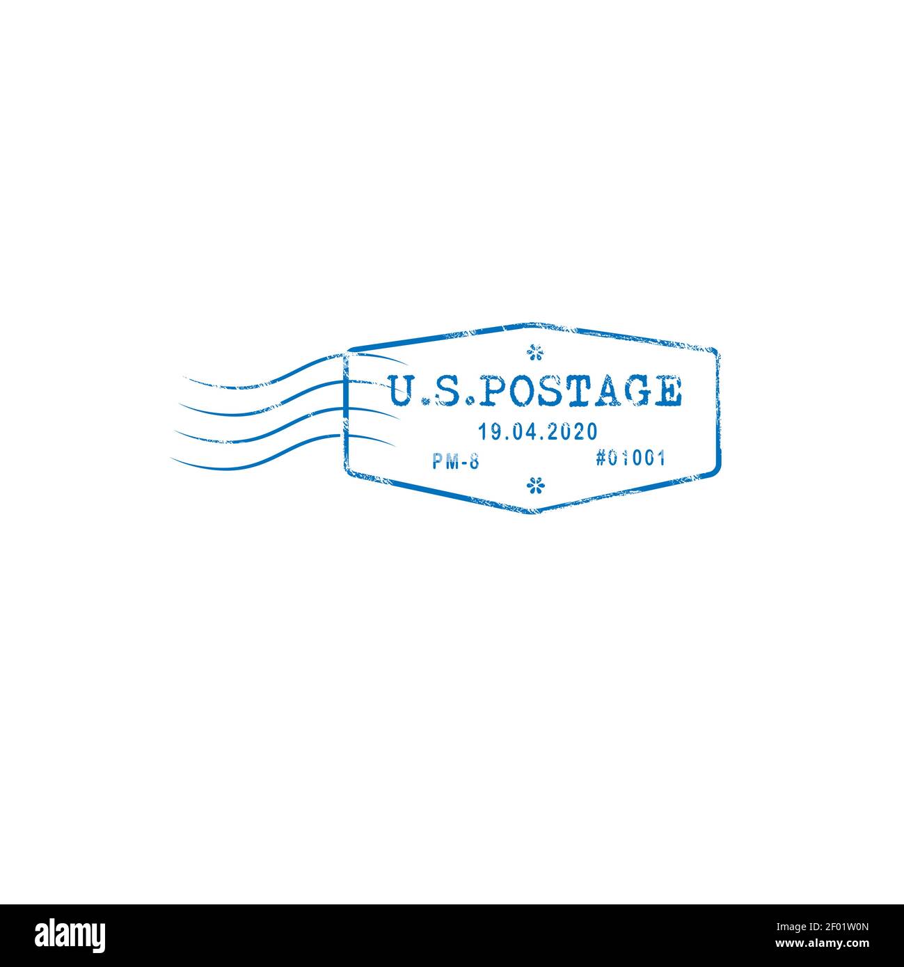 Postal stamp isolated postmark with waves. Vector US post office mark, mail  or airmail sign. Blue postage icon, grunge watermark delivery symbol. Airm  Stock Vector Image & Art - Alamy