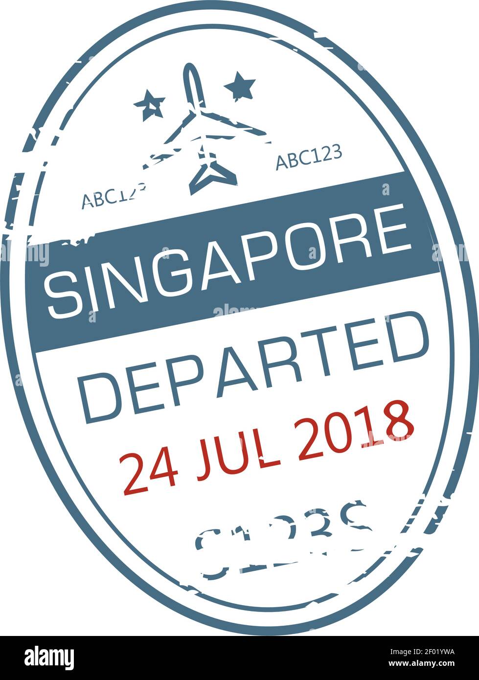 Singapore departed oval visa stamp isolated grunge icon with airplane and  date. Vector departure from Malaysia airport sign, international border  cont Stock Vector Image & Art - Alamy