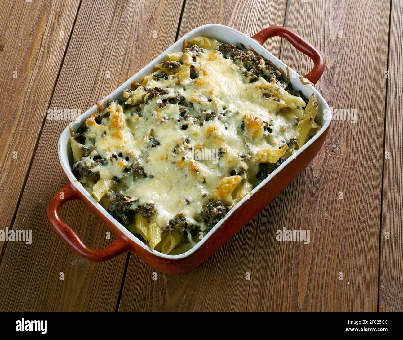 Baked ziti pasta Stock Photo