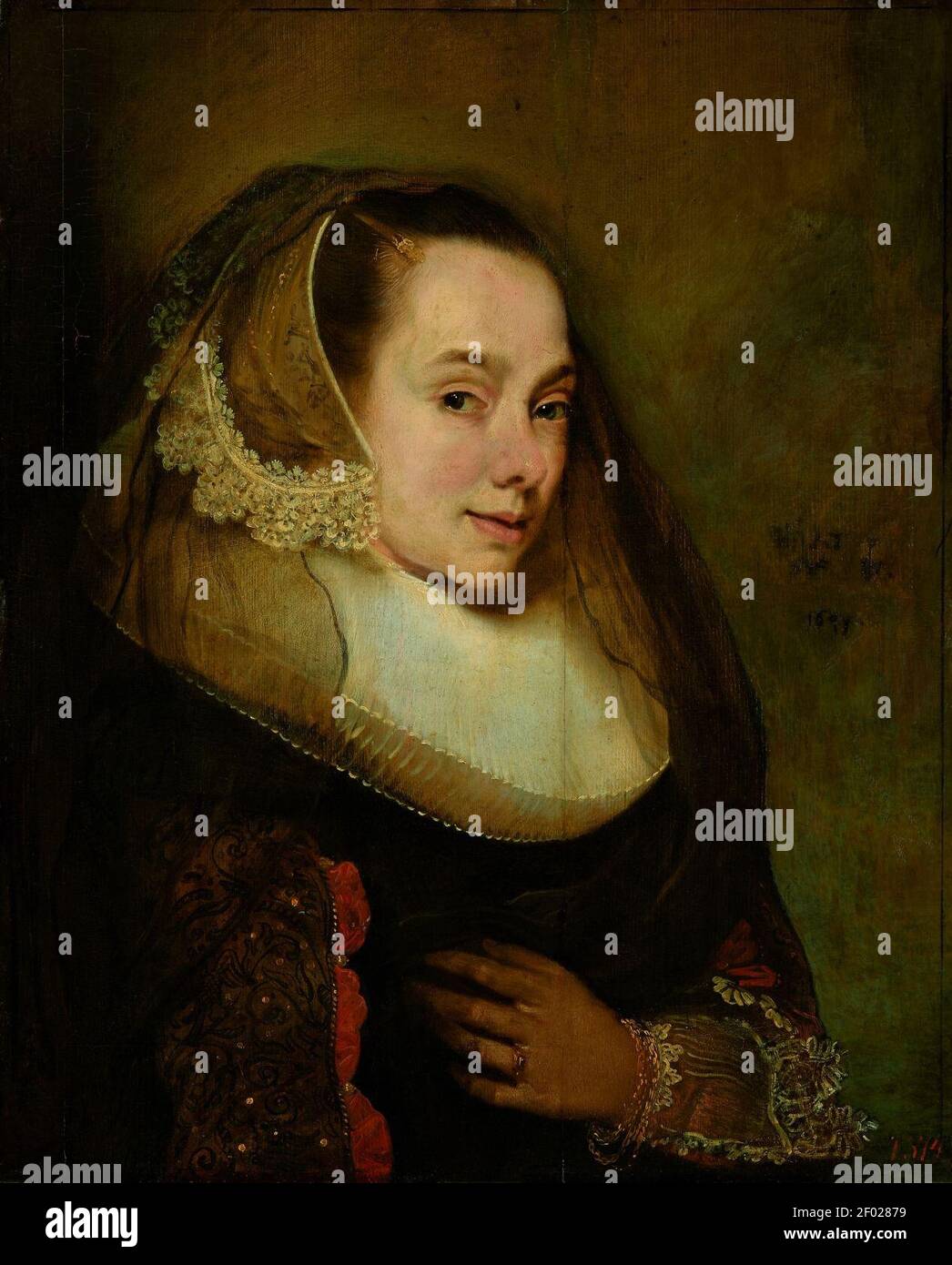 Pieter Claesz. Soutman - Portrait of a young woman Stock Photo