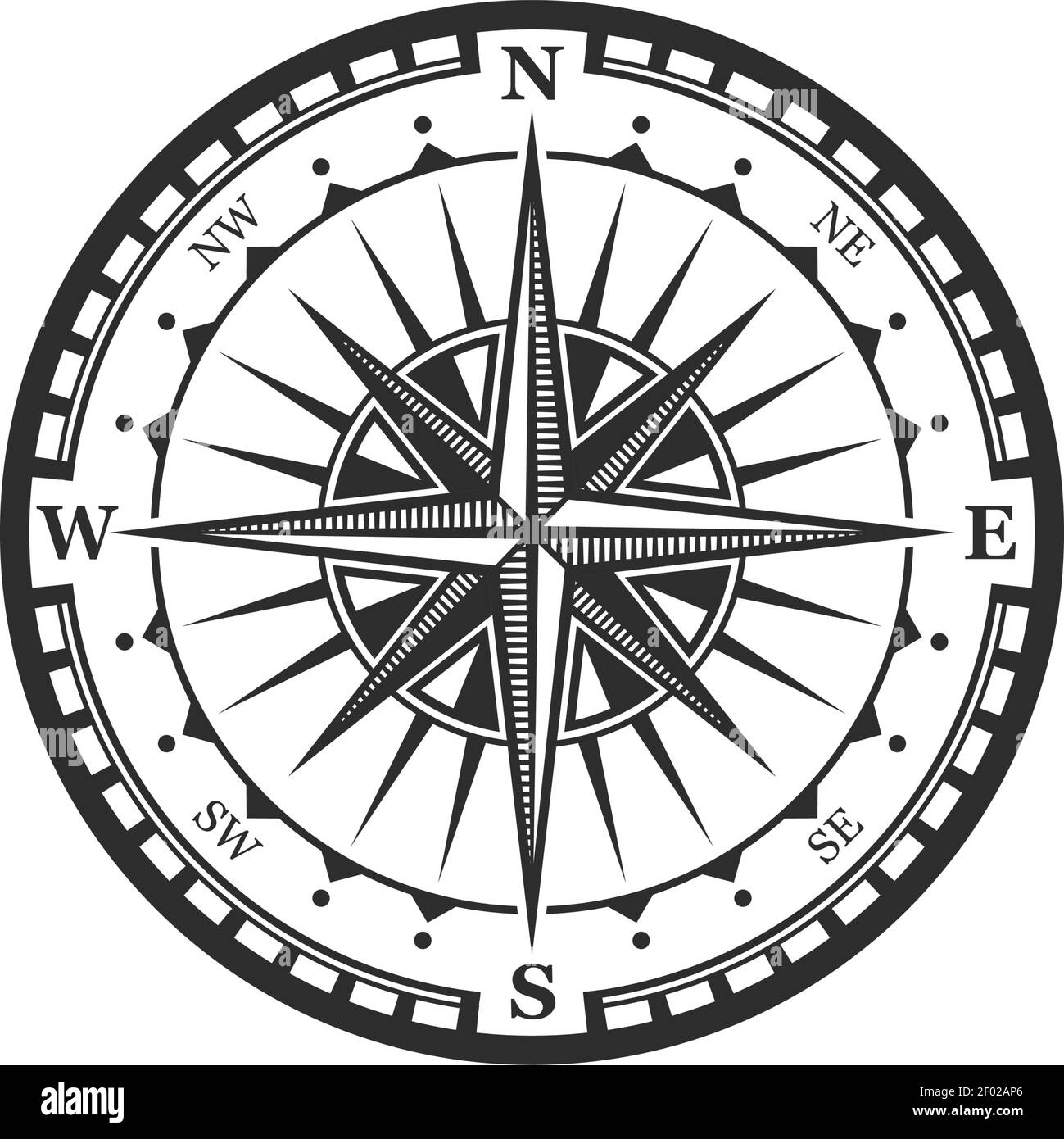 nautical compass vector