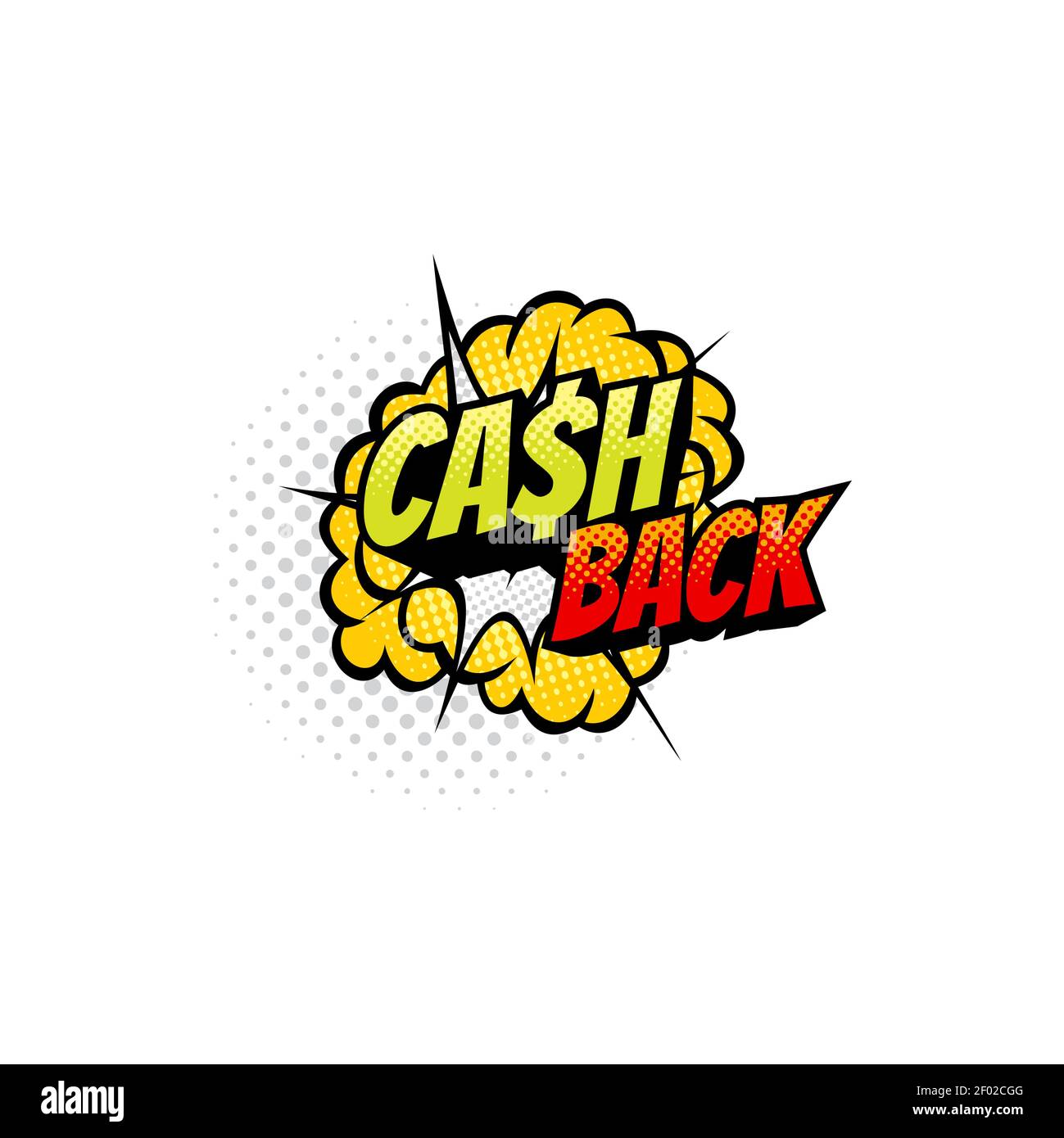 Cloud bubble cash back burst isolated payments refund icon. Vector pop ...