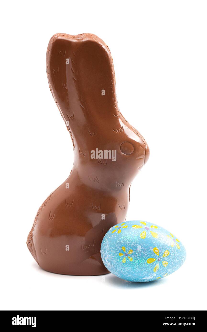 Chocolate Easter Bunny Isolated on a White Background Stock Photo - Alamy