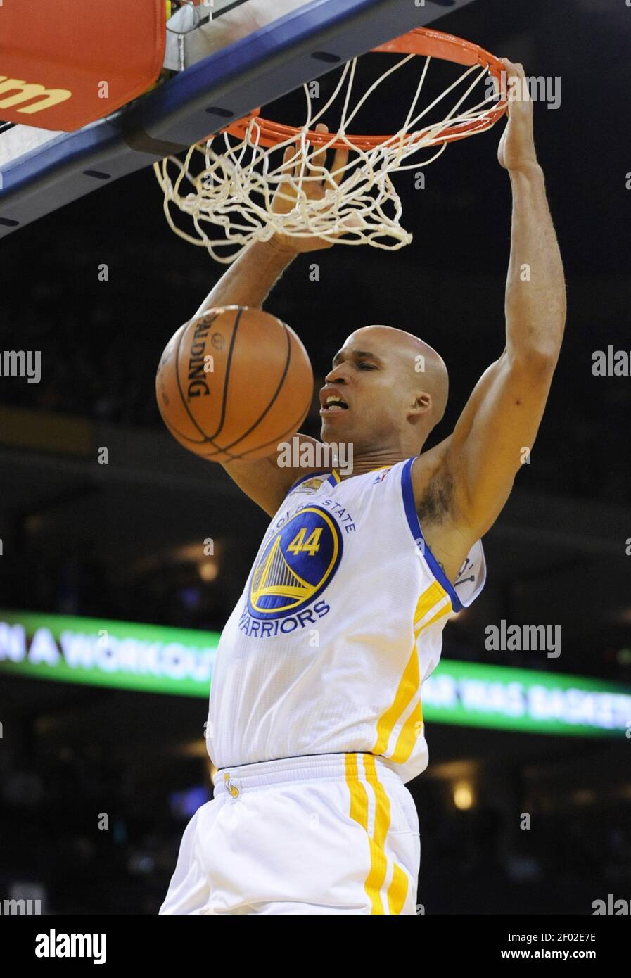 Golden State Warriors' Richard Jefferson (44) dunks against the Minnesota  Timberwolves in the second quarter of their game at Oracle Arena in  Oakland, California on Monday, March 19, 2012. (Photo by Jose