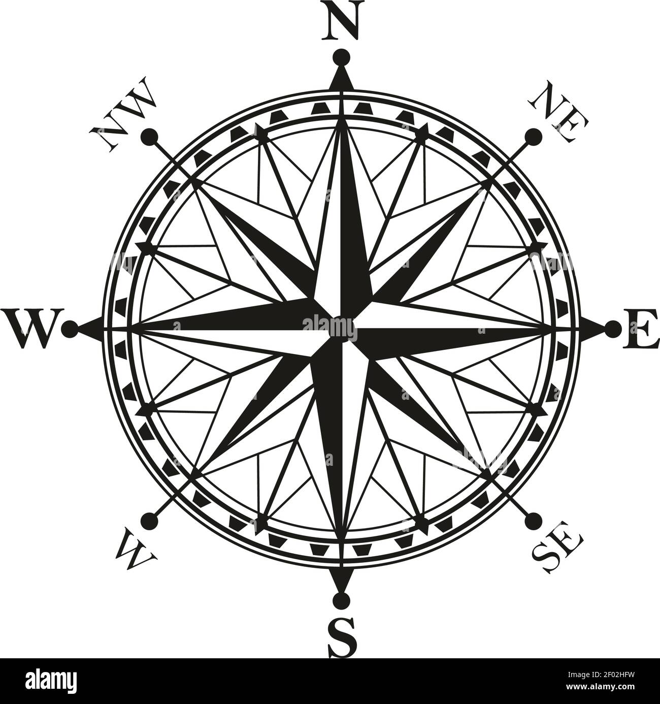 Compass icon wind map north west Royalty Free Vector Image