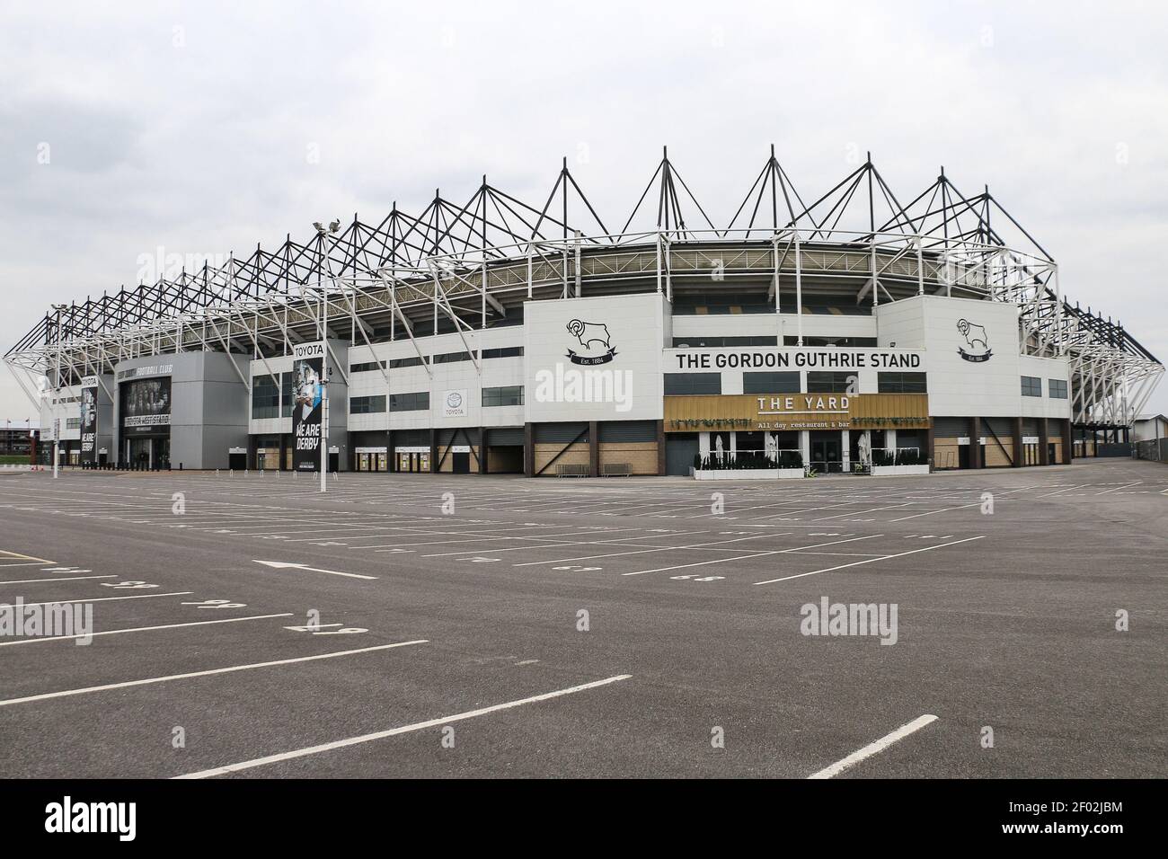 Derby England, 06/03/2021 Pride Park Stadium, home of Derby FC during lockdown Stock Photo
