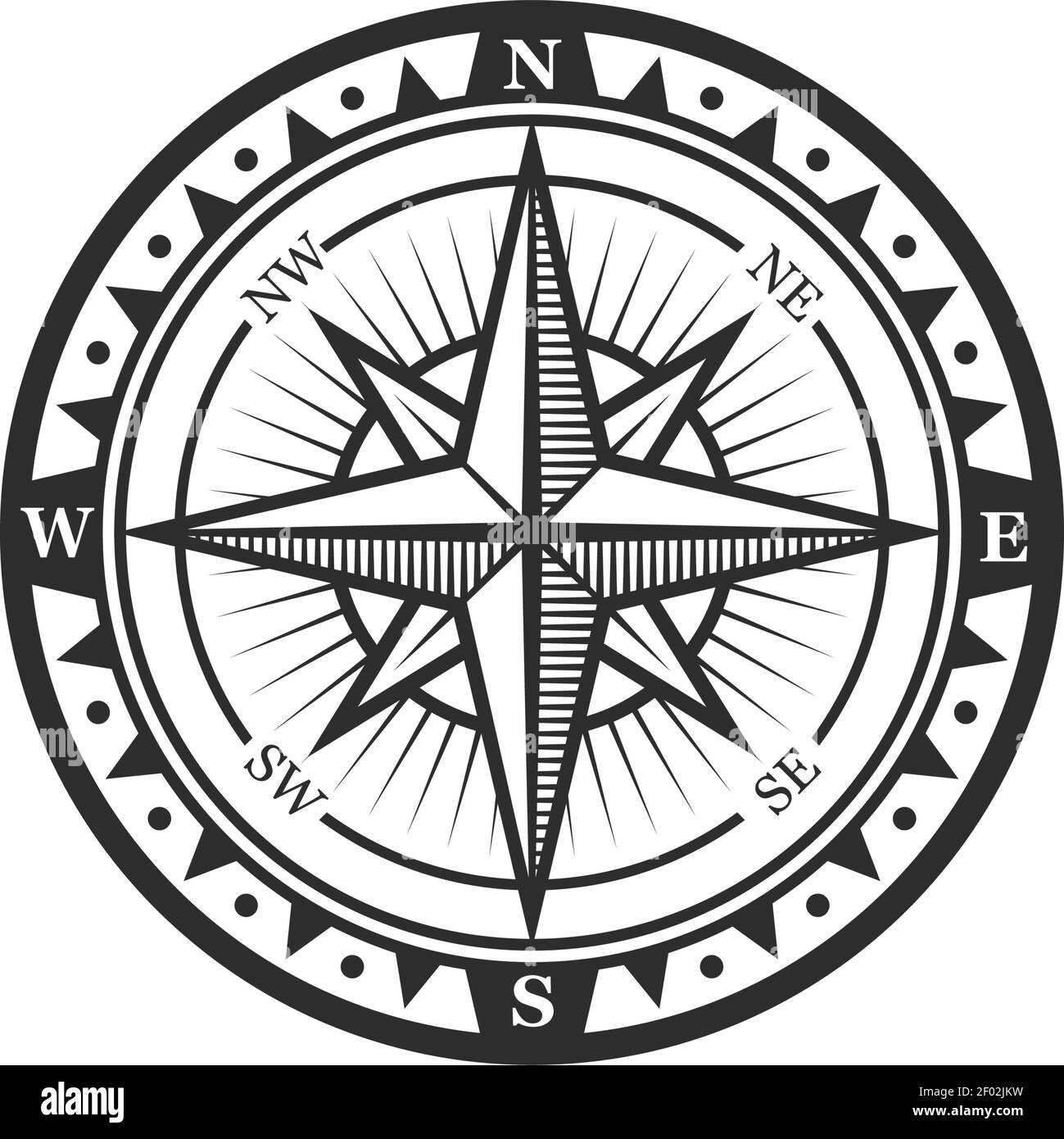 nautical compass vector