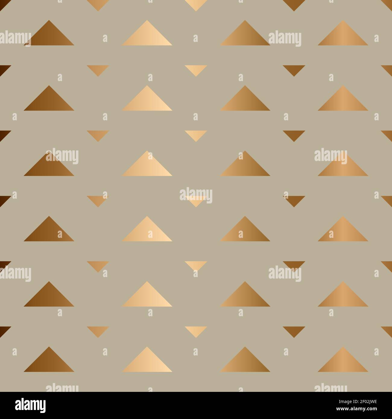 Luxury golden metal gradient gray background with geometric seamless pattern, triangles Stock Vector