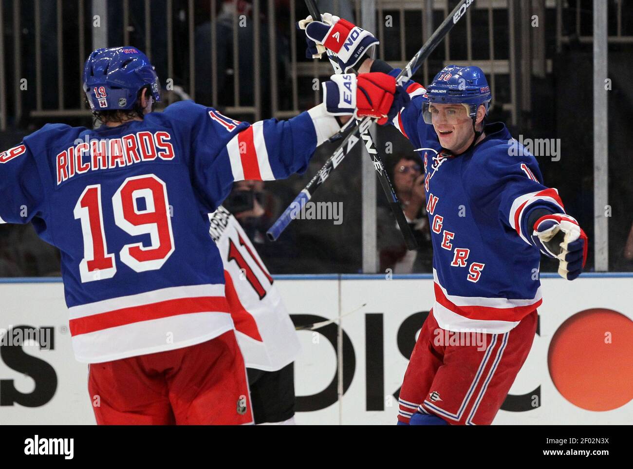 New York Rangers - Rangers forward Brad Richards plays the puck at center  ice. (MSG Photos)