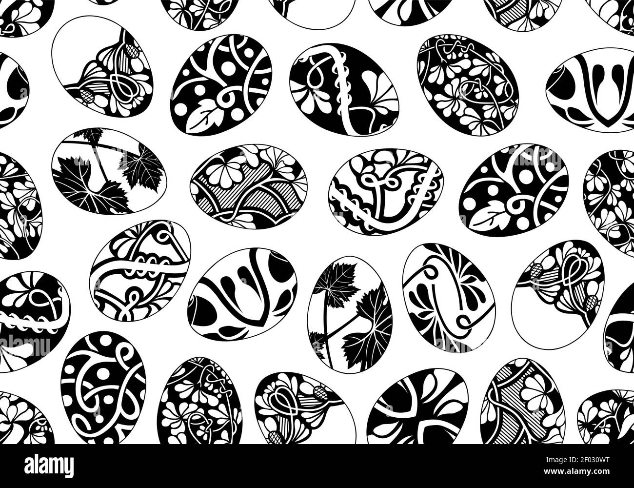 Easter eggs seamless illustration isolated on white Stock Vector Image ...