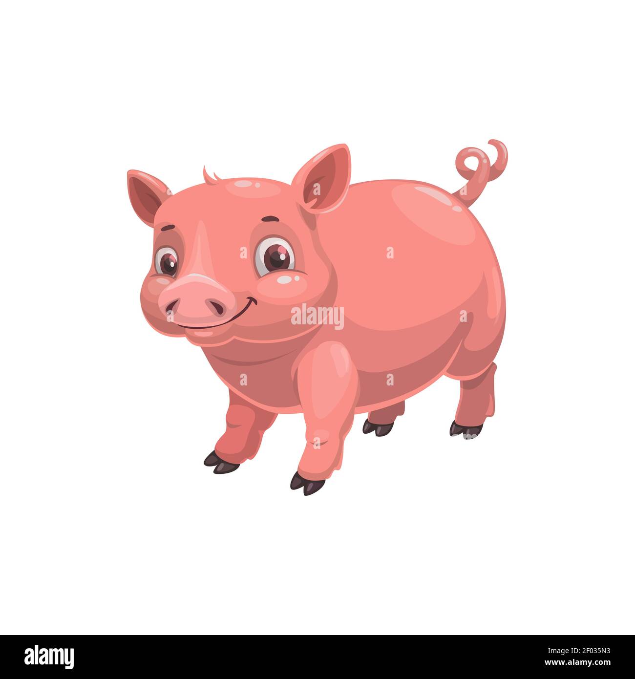 Cartoon pig chinese horoscope animal, isolated china lunar new year zodiac symbol for 2031