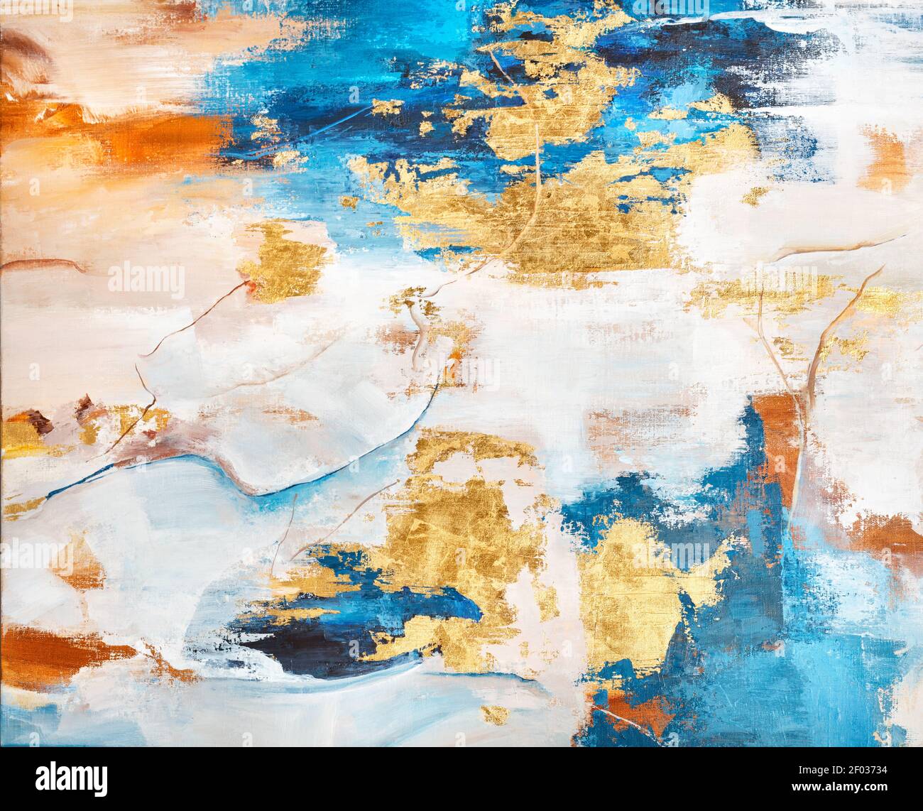 Blue beige abstract art painting hires stock photography and images