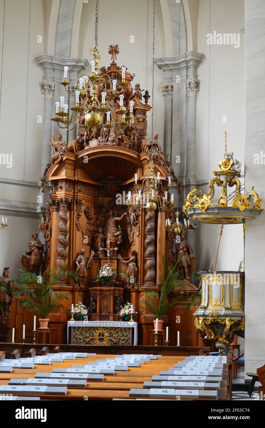 Altstadt Nord Schwalbengasse Sankt Maria In Der Kupfergasse Barocke Kirche Der Schwarzen Mutter Gottes Stock Photo Alamy