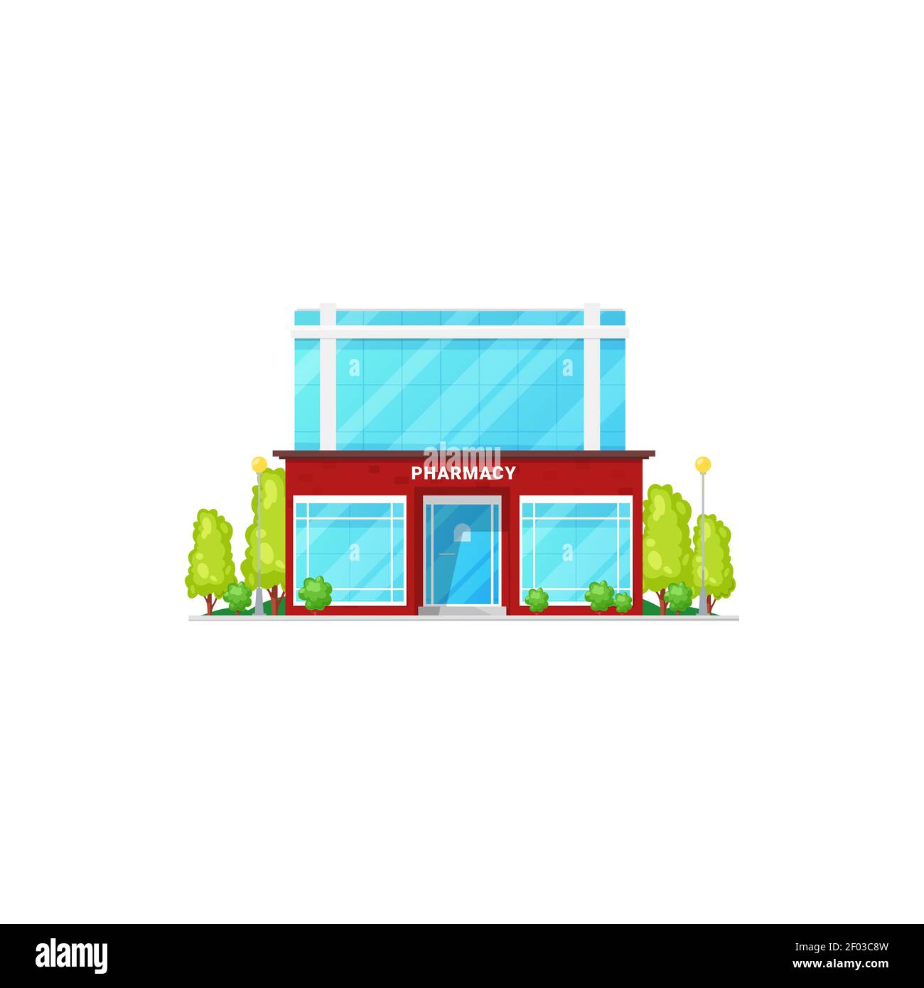 Commercial Pharmacy Shopfront Isolated Cartoon Style Drugstore Template commercial-pharmacy-shopfront-isolated-cartoon-style-drugstore-template