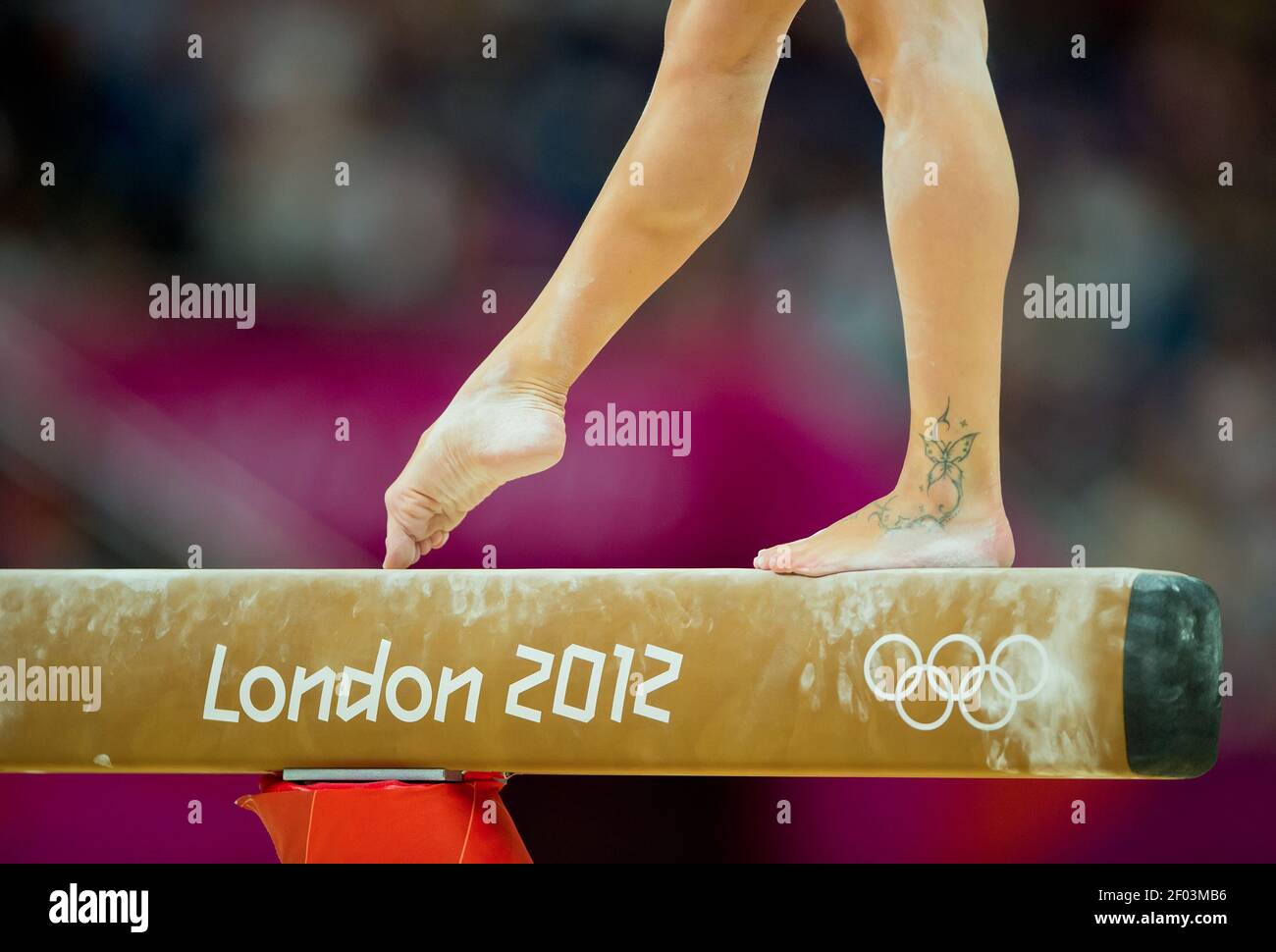 Vanessa Ferrari of Italy performed on the balance beam apparatus in the ...