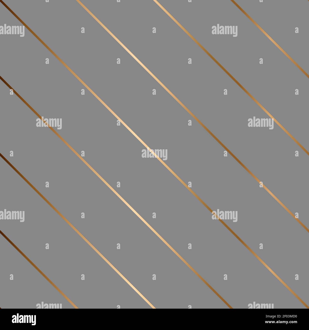 Abstract vector geometric seamless golden pattern with diagonal stripes. Gray background. Stock Vector