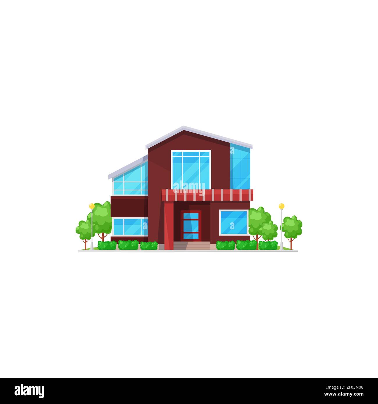 Patio facade exterior isolated chalet building, house to have relax and ...