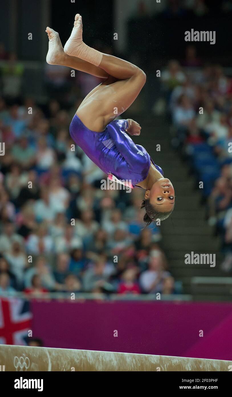 Gabrielle Douglas of the United States flipped in the air during the ...