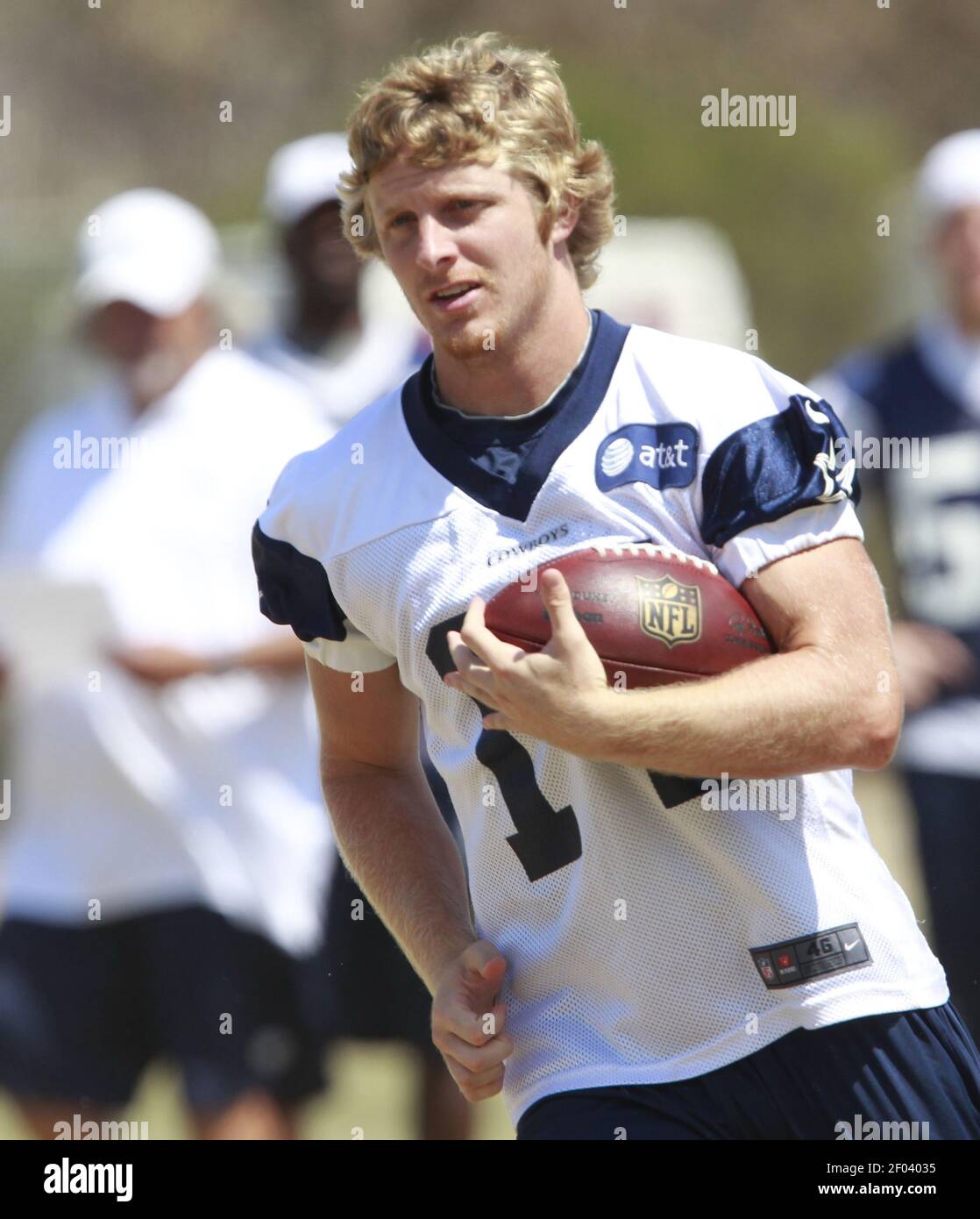 Dallas Cowboys wide receiver Cole Beasley (14) at work during training camp  on Saturday, August 11, 2012, in Oxnard, California. (Photo by Ron  Jenkins/Fort Worth Star-Telegram/MCT/Sipa USA Stock Photo - Alamy, image size:1118x1390