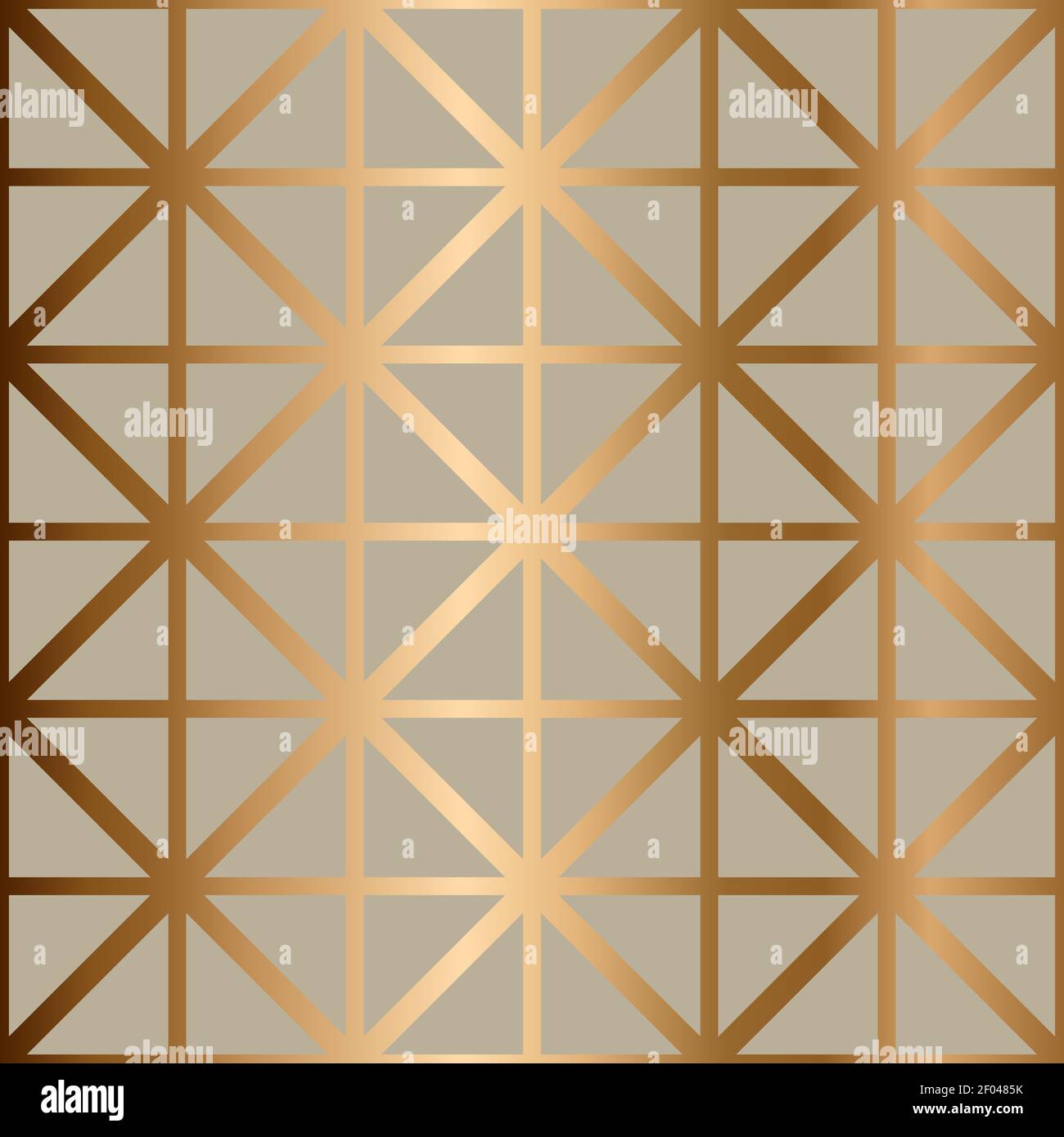 Luxury golden metal gradient gray background with geometric seamless pattern Stock Vector
