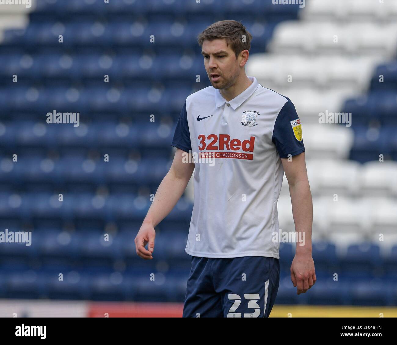 Preston, UK. 06th Mar, 2021. Paul Huntington #23 of Preston North End in action during the game in Preston, UK on 3/6/2021. (Photo by Simon Whitehead/News Images/Sipa USA) Credit: Sipa USA/Alamy Live News Stock Photo