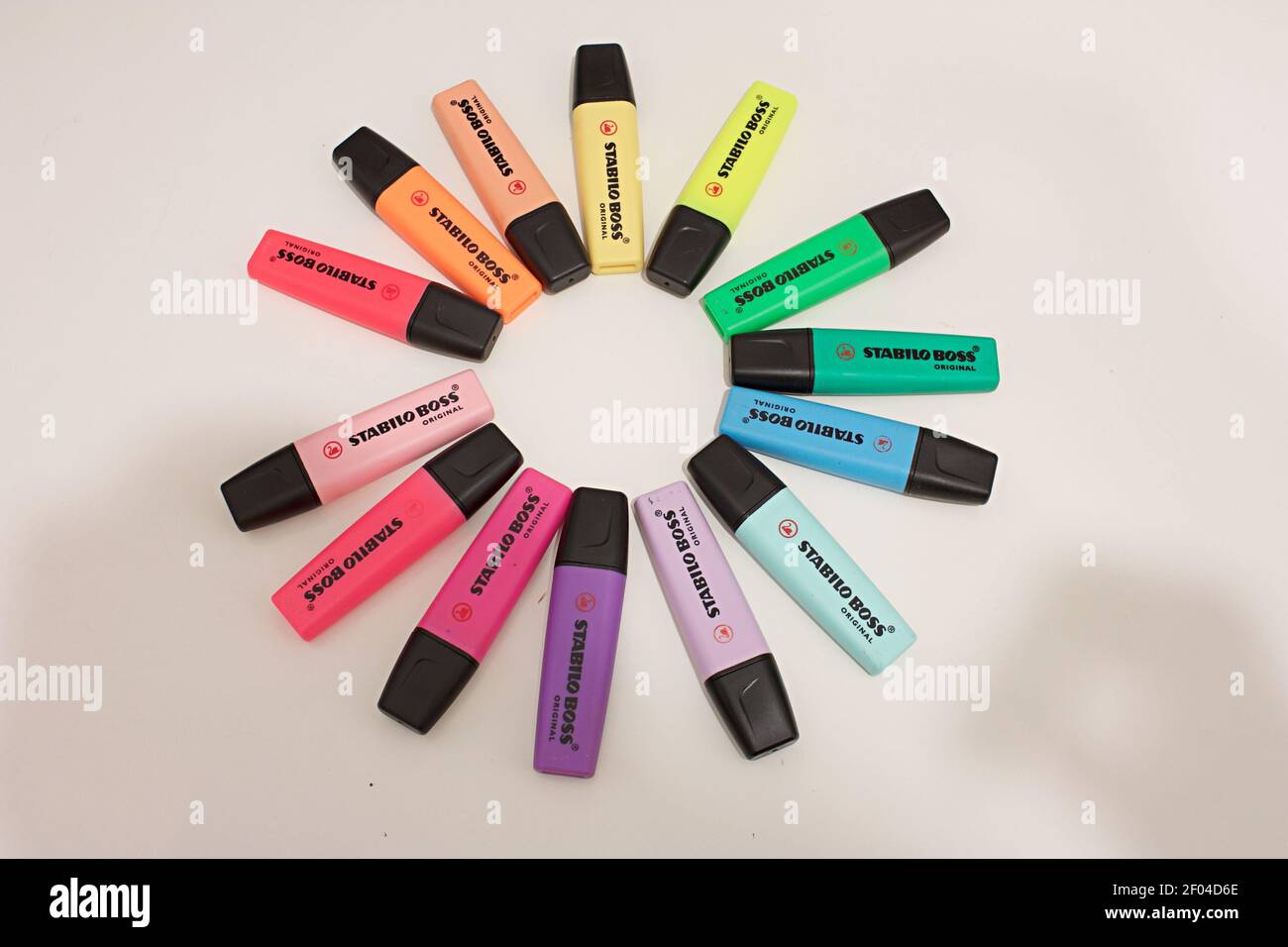 Colored Highlighter disposed in a circle Stock Photo