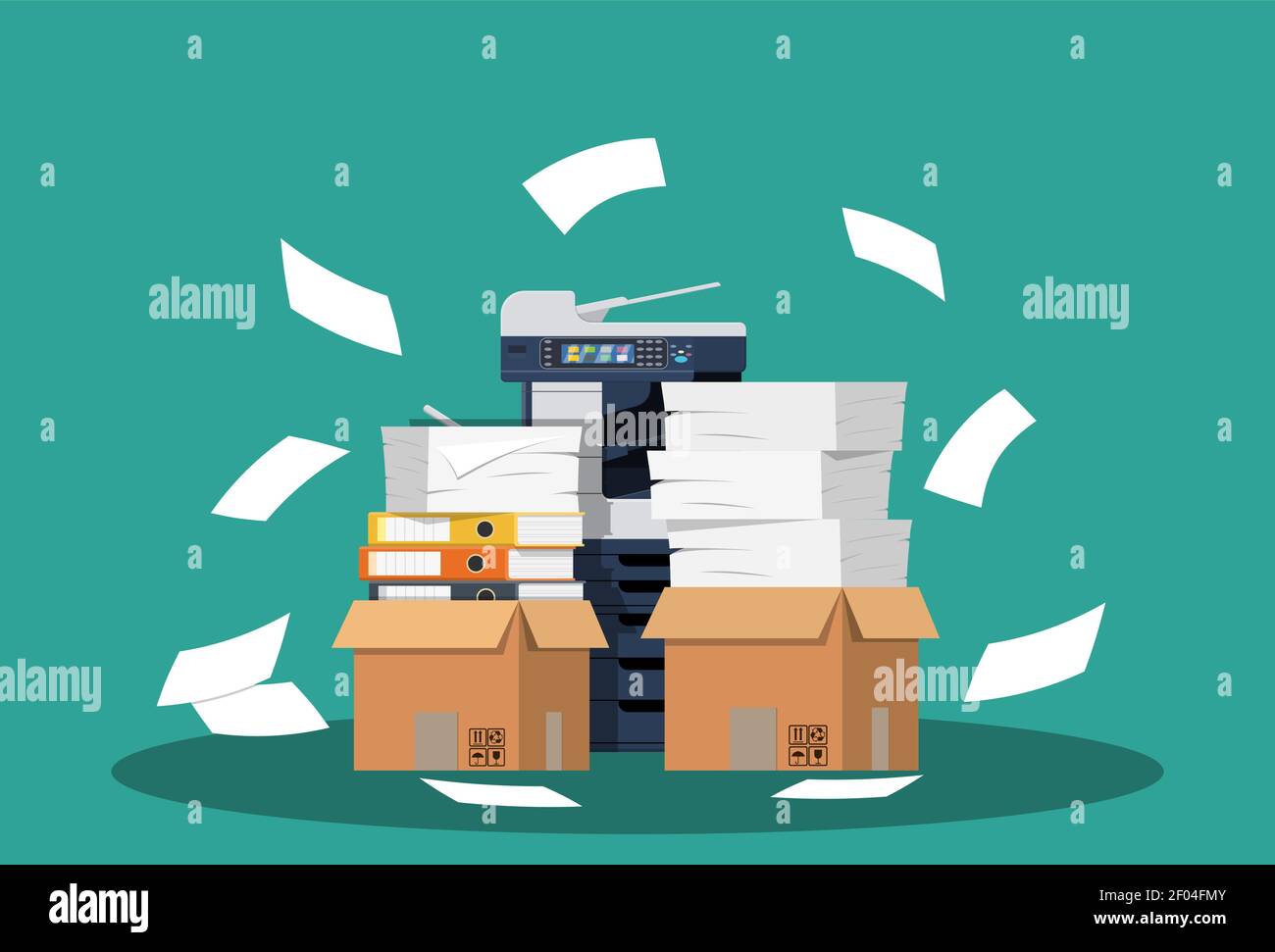 Office multifunction machine. Stock Vector