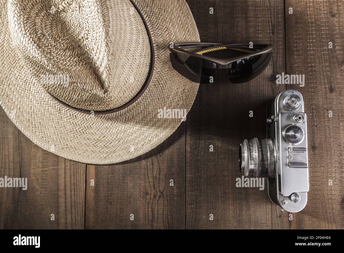 Sunglasses and Hat Stock Photo Alamy