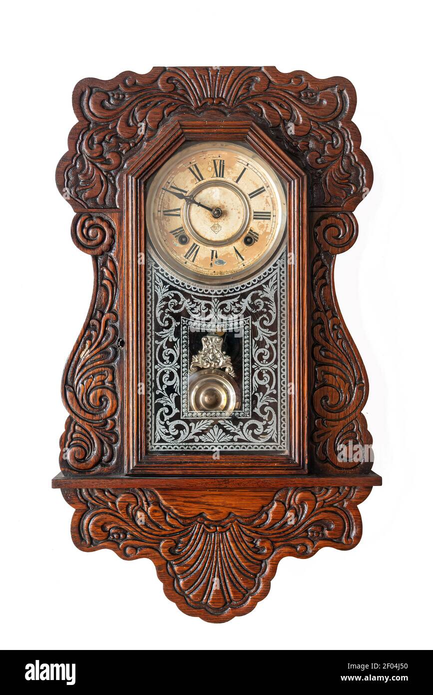 Antique wall clock, Holguin, Cuba Stock Photo