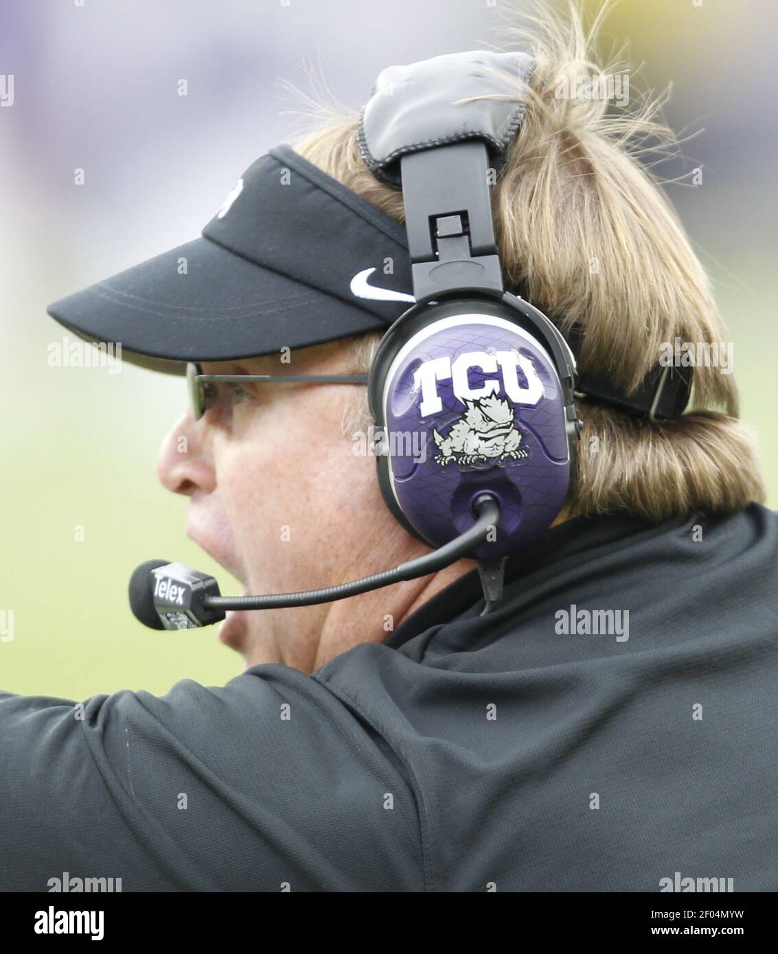 Texas Christian head coach Gary Patterson on the sidelines against Iowa ...