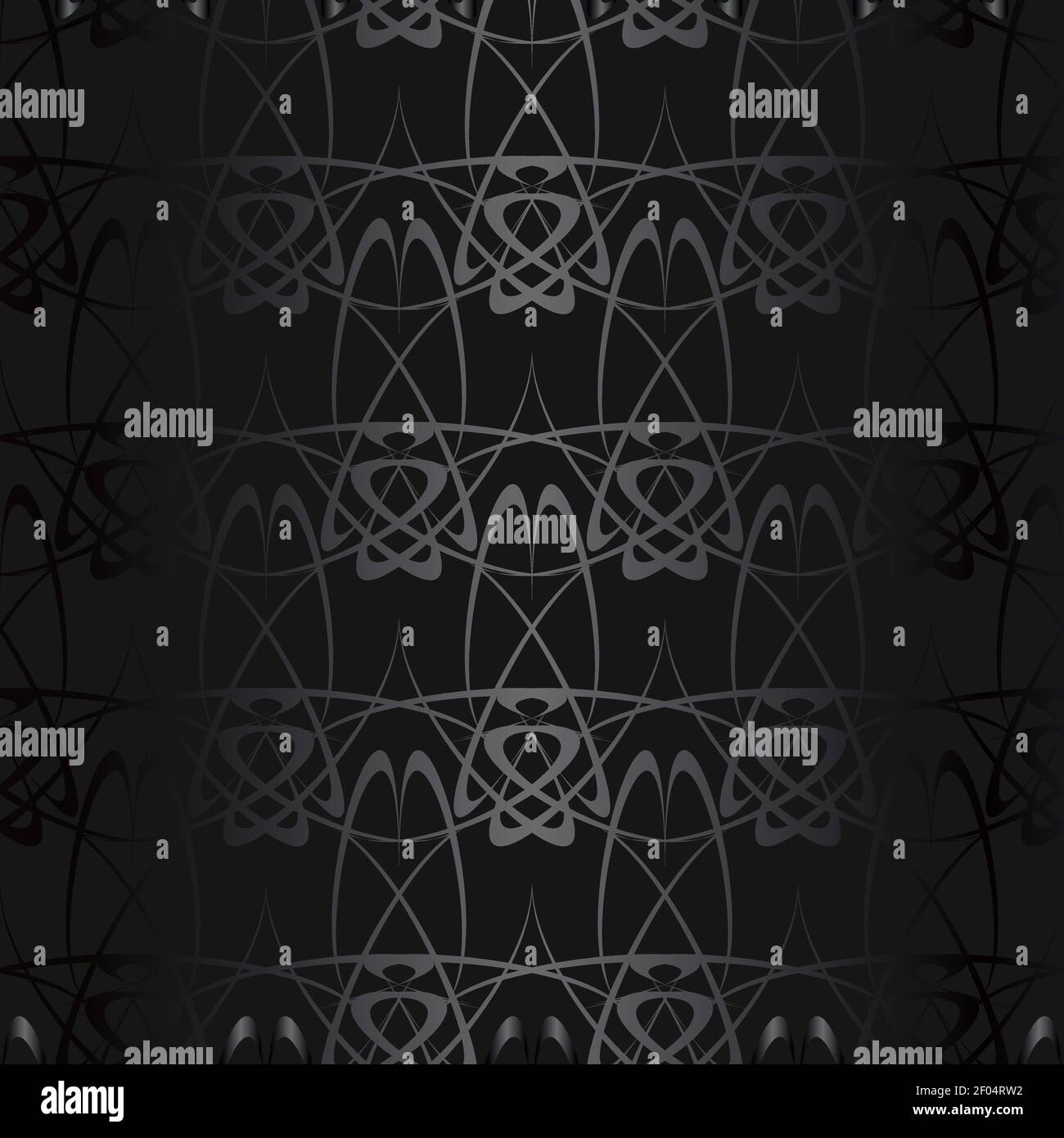 Luxury black metal gradient background with geometric seamless pattern Stock Vector
