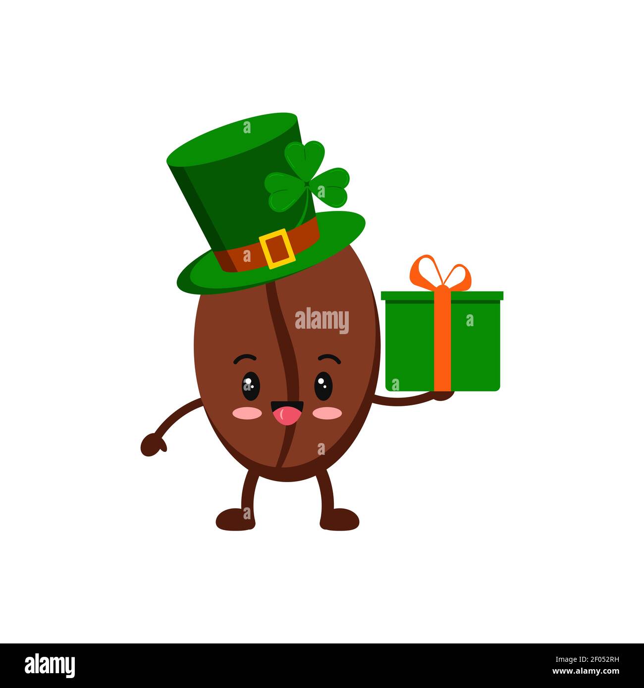 St Patrick day coffee bean icon isolated on white background. Stock Vector