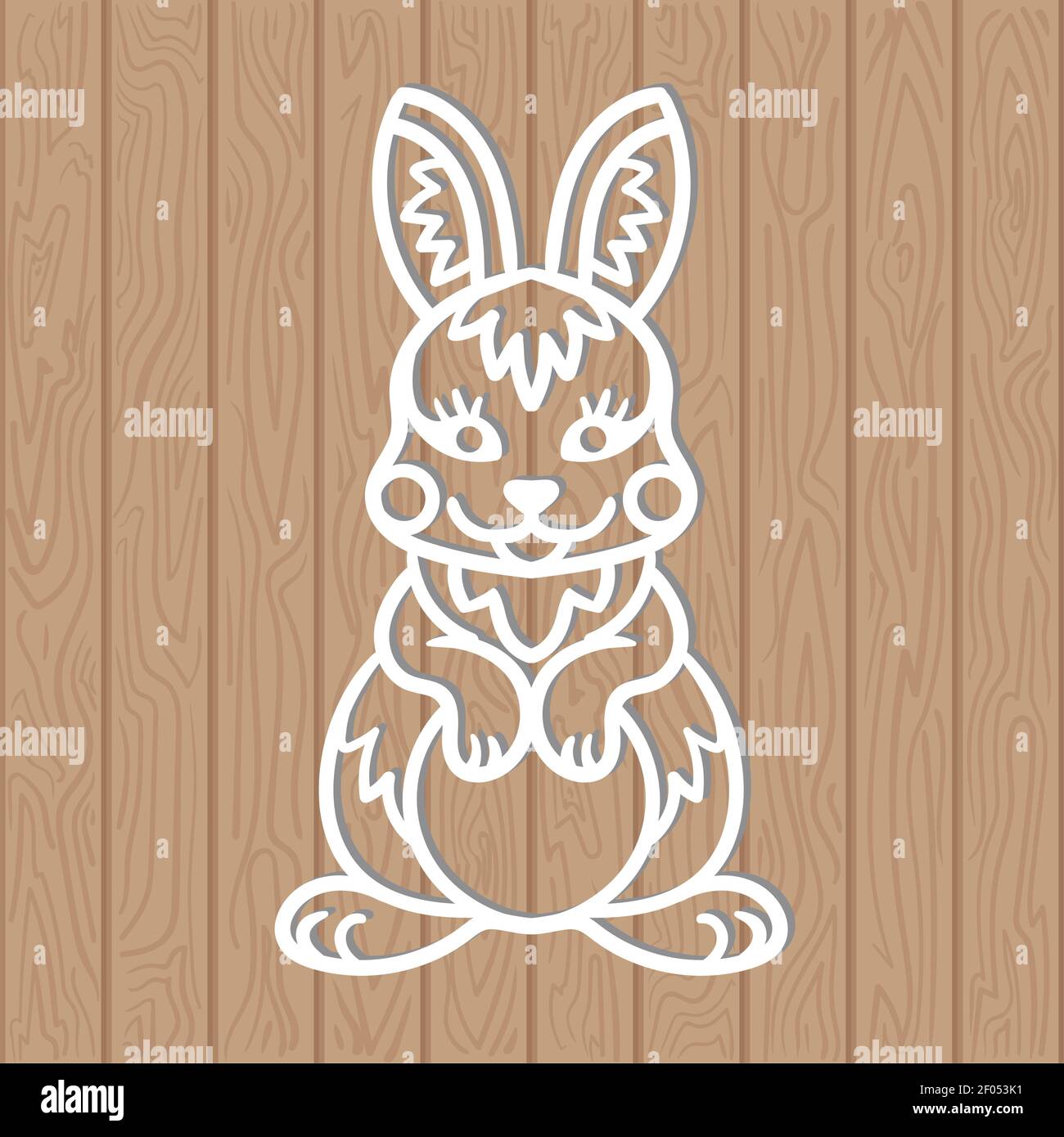 Laser cutting template. Cute Easter bunny. For cutting from any material.  Vector Stock Vector Image & Art - Alamy