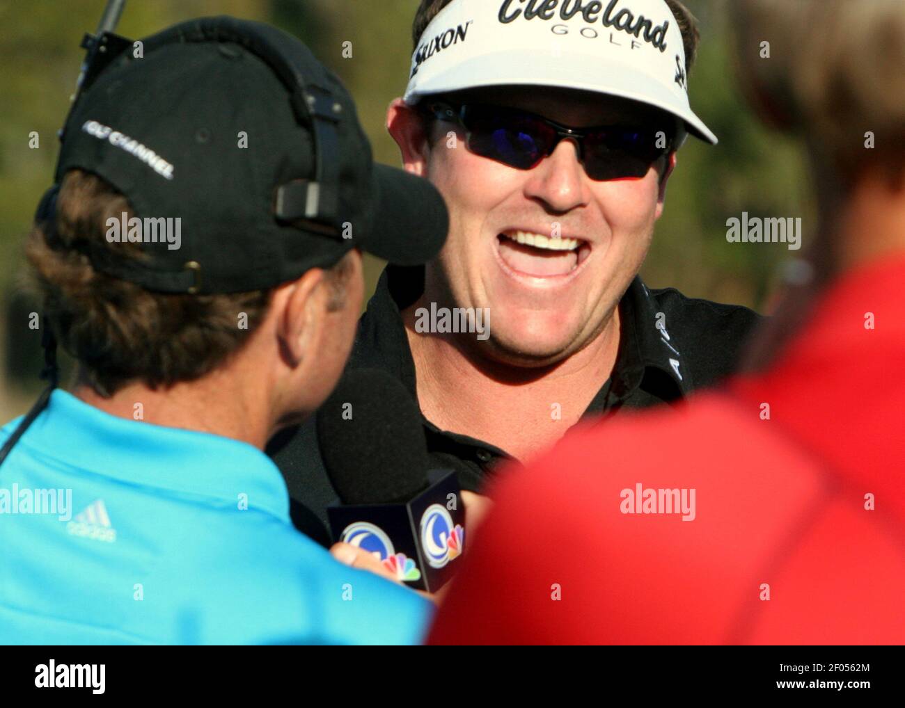 Charlie Beljan of Mesa, Ariz., celebrates after winning the PGA