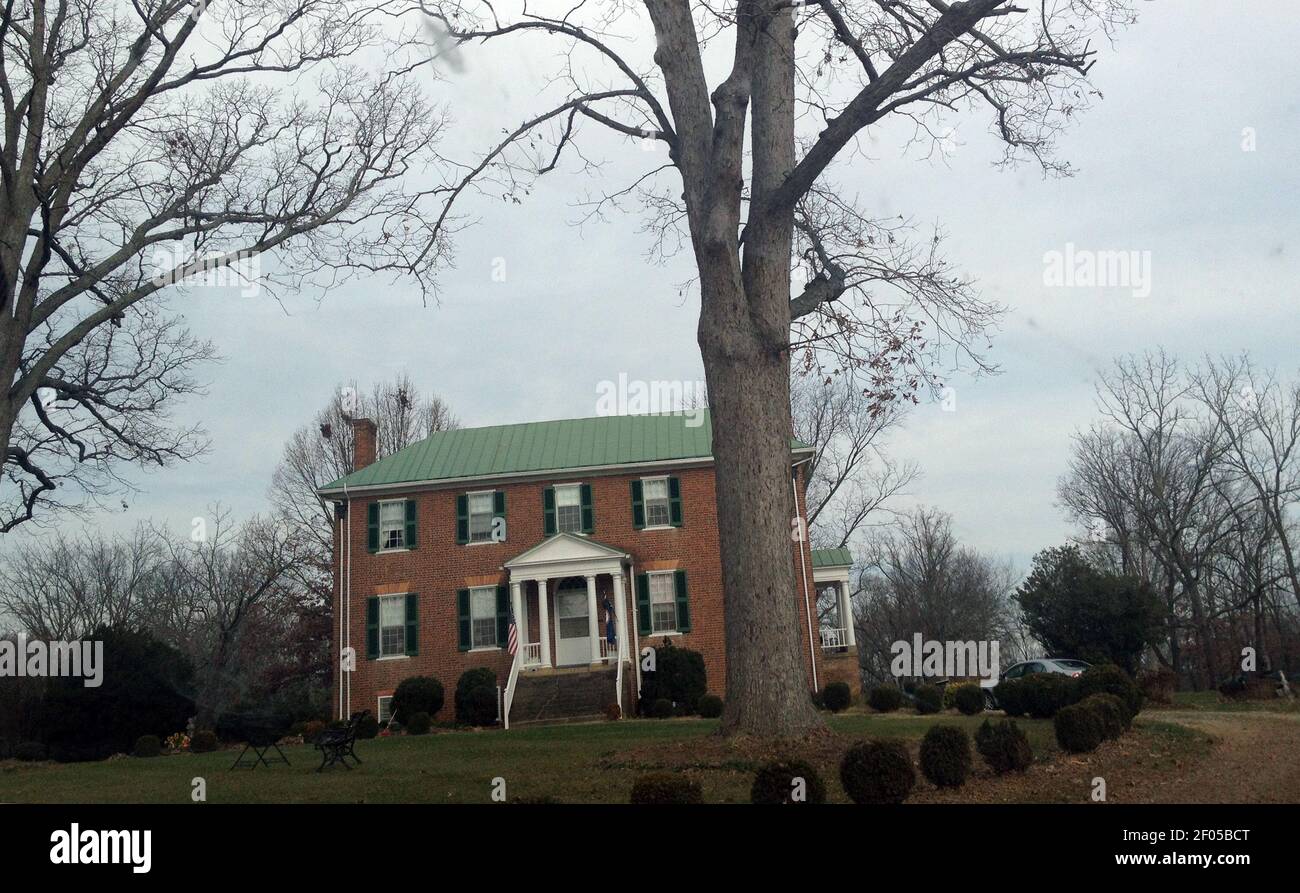 An historic plantation home sits on Coles Hill in Virginia, site of the