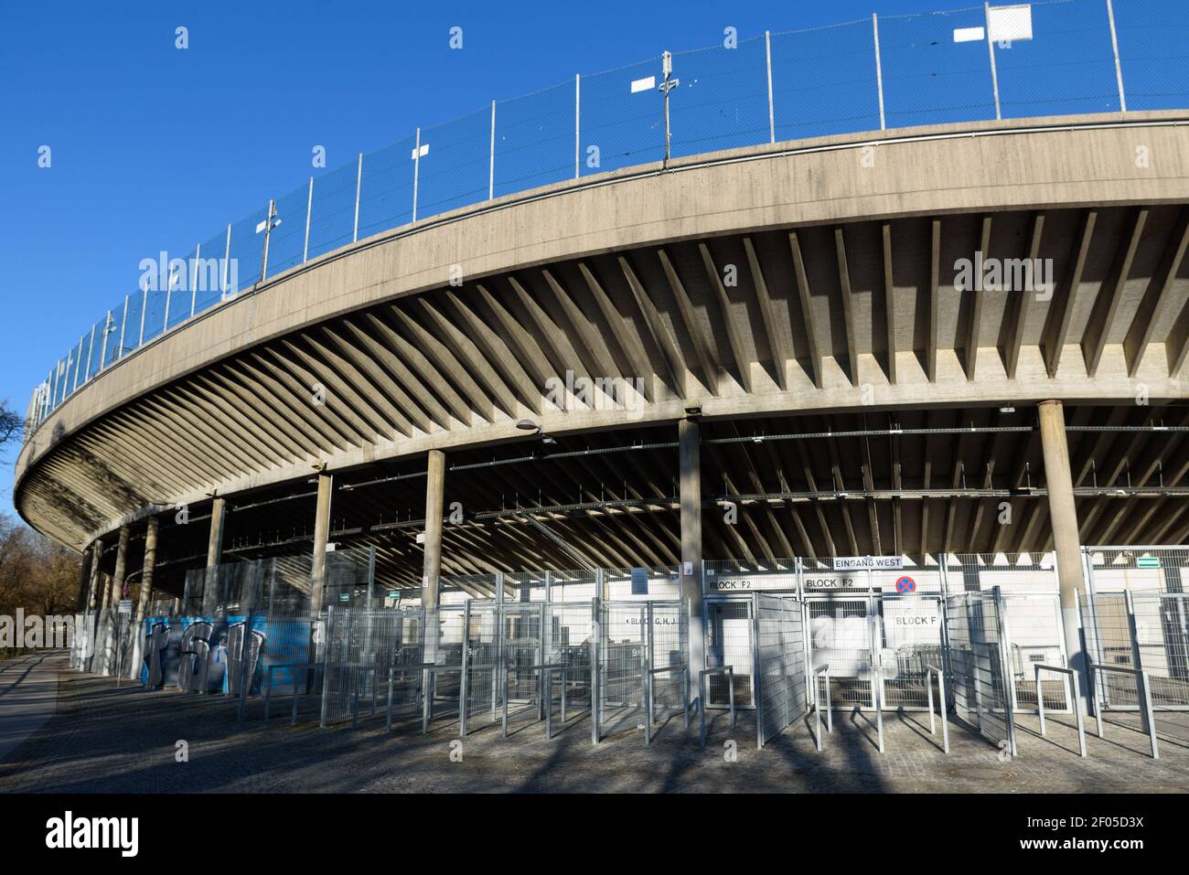Munich, Germany. 06th Mar, 2021. Outside the Gruenwalder Stadion with view of the West stand Credit: SPP Sport Press Photo. /Alamy Live News Stock Photo