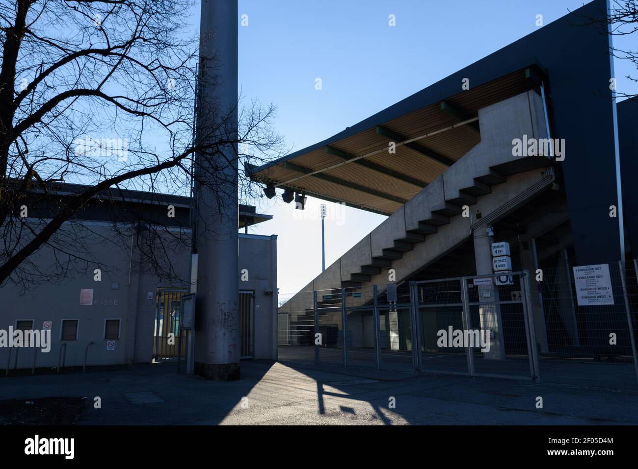 Munich, Germany. 06th Mar, 2021. Outside view of the Gruenwalder Stadion Credit: SPP Sport Press Photo. /Alamy Live News Stock Photo