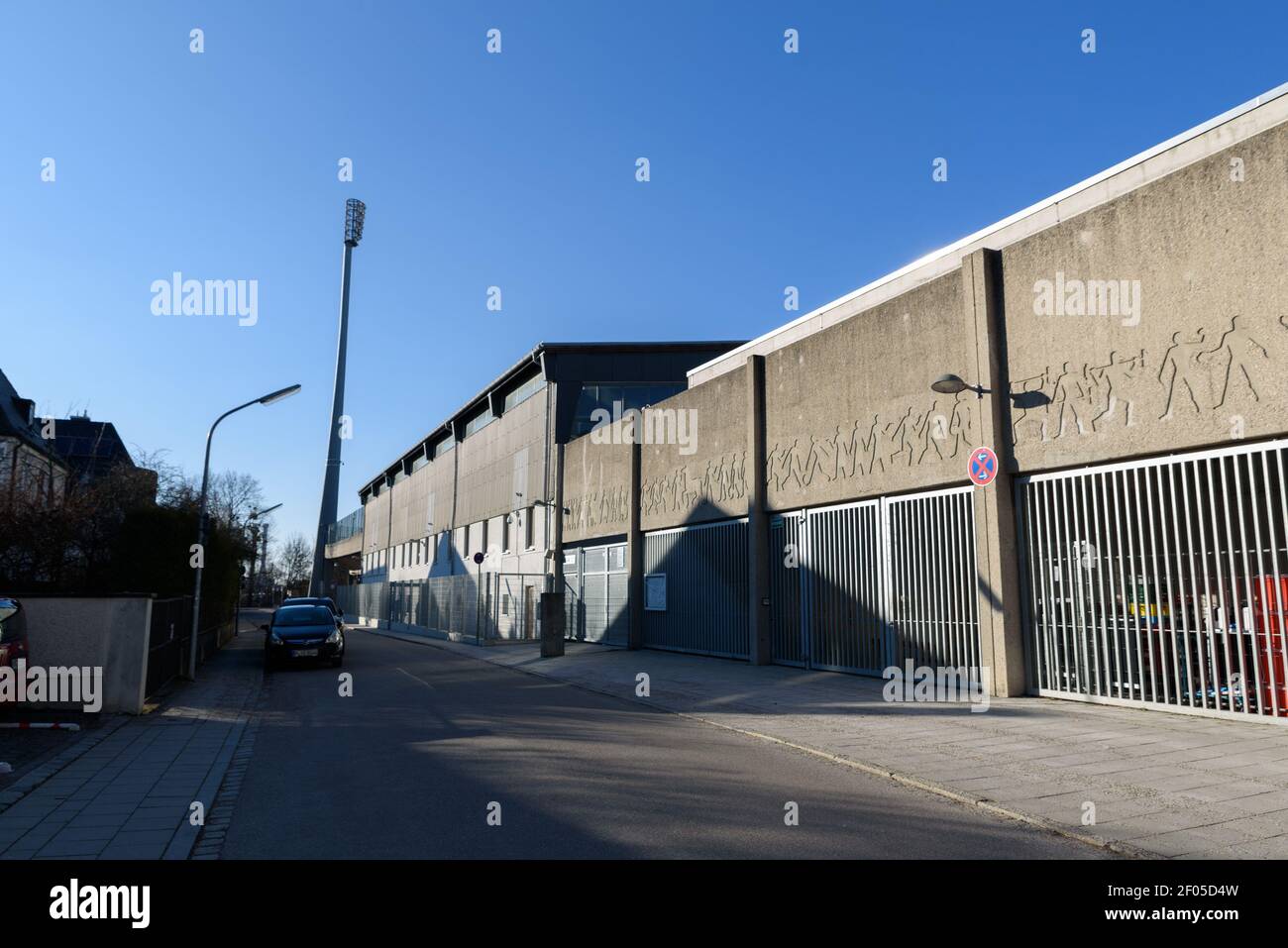 Munich, Germany. 06th Mar, 2021. Backside of the Gruenwalder Stadion with main stand Credit: SPP Sport Press Photo. /Alamy Live News Stock Photo
