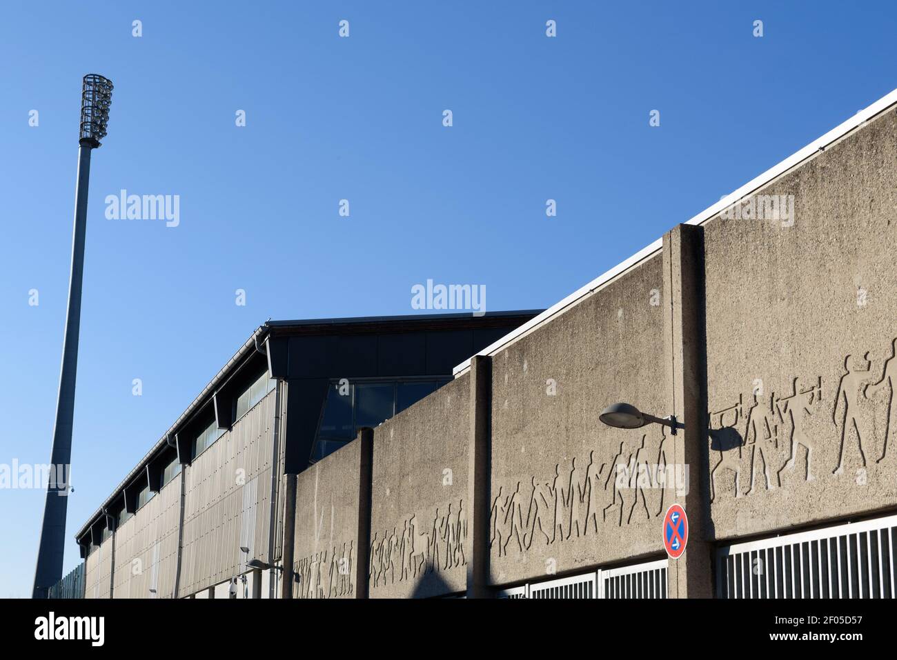 Munich, Germany. 06th Mar, 2021. Backside of the Gruenwalder Stadion with main stand Credit: SPP Sport Press Photo. /Alamy Live News Stock Photo