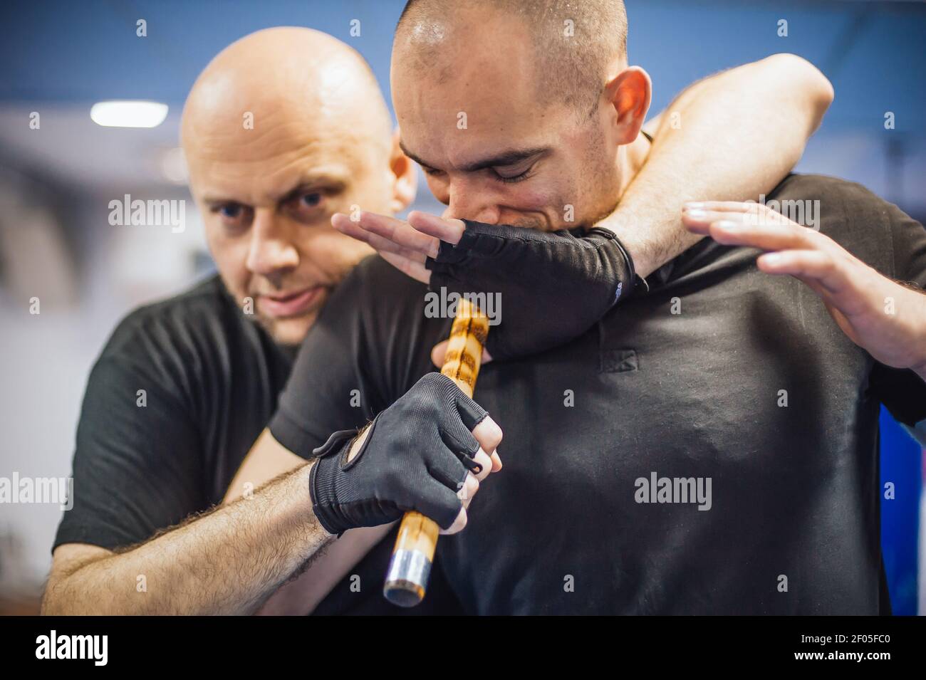 Instructor and student practice filipino escrima stick fighting technique. Martial  arts demonstration Stock Photo - Alamy